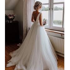 How do we know this? Simple Pure White Ball Gown Wedding Dresses Scoop Neck Backless Bo