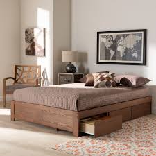Read customer reviews and common questions and answers for red barrel studio® part #: Baxton Studio Wren Modern And Contemporary Walnut Finished 3 Drawer King Size Platform Storage Bed Frame Interior Express