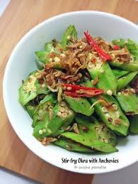 2 Recipes Stir Fry Okra With Anchovies Or Prawn Okra Recipes Stir Fry Okra Vegetable Dishes Recipes