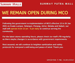 Sunway putra mall fiabci property award 2017. Mco 21 Shopping Malls Partially Open Or Closed Until 26th January