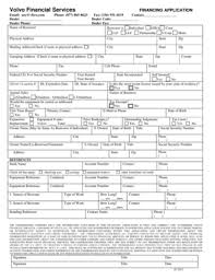 Finance solutions to get your business moving fast. Fillable Online Volvo Financial Services Financing Application Fax Email Print Pdffiller