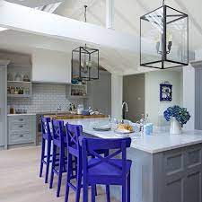 According to the study, 39 percent of remodeling homeowners are opting for contrasting islands, with gray being the most popular color (26 percent), followed by blue (19 percent) and black (11 percent). 18 Brilliant Kitchen Bar Stools That Add A Serious Pop Of Color