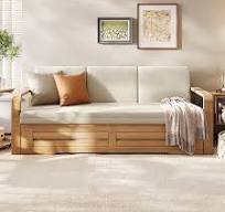 Muebles Modernos De Madera Maciza,sofá Cama De Tela Para ...