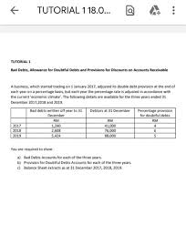 There are two methods of reporting bad debt expense; Solved Tutorial 118 Tutorial 1 Bad Debts All Chegg Com
