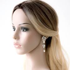 Long crystal vintage style Bridal earrings