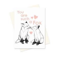 Fox Valentine Card Foxy Card Happy Anniversary Cute Pun Etsy Fox Valentine Card Fox Valentine Valentines Cards