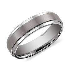 Brushed And Polished Comfort Fit Wedding Ring In Classic Gray Tungsten Carbide 6mm Blue Nile Mens Wedding Rings Wedding Rings Rings For Men