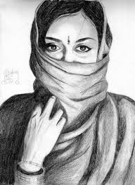 Indian Woman Indian Drawing Drawings Woman Sketch