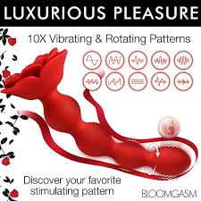 Bloomgasm Rose Twirl 10X Vibrating & Rotating Anal Beads