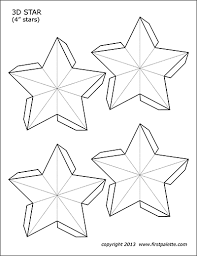It's time for a brand new set of printable christmas adult coloring pages! 3d Star Templates Free Printable Templates Coloring Pages Firstpalette Com