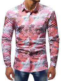 Its look makes any outfit pink floral skinny tie + gift box | 2.25 men's cotton flower pattern necktie. Men Casual Shirt Pink Floral Print Regular Fit Long Sleeve Shirt Milanoo Com