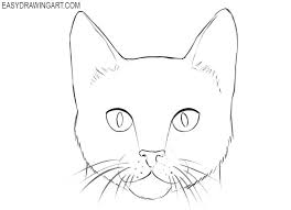 Join us as we draw a cat sitting using basic shapes and gesturing.great for beginning artist. How To Draw A Cat Face Easy Drawing Art