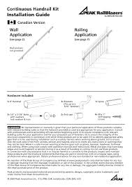 Maybe you would like to learn more about one of these? Https Peakproducts Canada S3 Ca Central 1 Amazonaws Com Peak Railblazers Continuous Handrail Kit Installation Guide Pdf