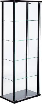 Save on curio display box. Amazon Com 5 Shelf Glass Curio Cabinet Black And Clear Furniture Decor