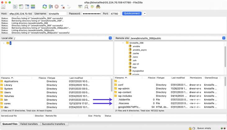 Revealing hidden files in FileZilla, AI generated