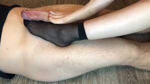 teen footjob in black nylon socks & handjob nylon cum on nylon fetish -  RedTube
