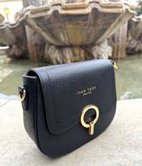 Tina Black Italian Leather Shoulder Bag 