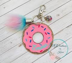 Donut Keychain Donut Tag Donut Keyring Donut Backpack Tag Donut Luggage Tag Donut Key Ring Don Keychain Design Keychain Backpack Tags