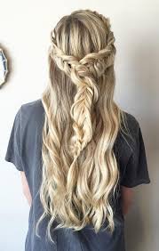 This fabulous wedding hairstyle is perfect for a summer wedding when paired with a chic white gown. Half Up Half Down Braid Hairstyles Hair Styles Simple Prom Hair Down Hairstyles For Long Hair