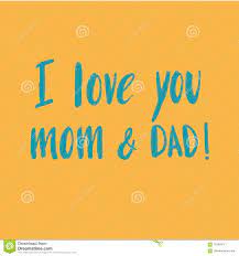 Hand Drawn Lettering Quote I Love You Mom And Dad Stock Illustration Illustration Of Care Family 123049111