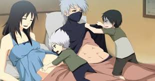 Kakashi With A Wife And Kids Kakashi Naruto Cute Anime Character