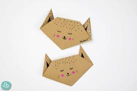 Motive für die schultüte downloaden und auf moosgummi oder bunten karton übertragen: Origami Katze Miau Falten Einfache Anleitung Wunderbunt De