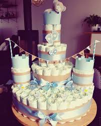 Gateau De Couche En Forme De Chateau Pour Babyboy Gateau De Couches Garcon Gateau De Couches Gateau De Couche
