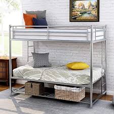 Twin Over Twin Bunk Bed With Storage Metal Twin Twin Bunk Bed With Ladder And Safety Rail For Kids In 2020 Bunk Beds With Storage Kids Beds With Storage Twin Bunk Beds
