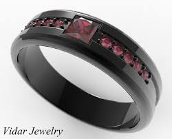 Black gold ruby engagement rings. Vidar Jewelry Unique Custom Engagement And Wedding Rings Princess Cut Ruby Black Gold Wedding Band For Men Unique Ring Design Vidar Jewelry Unique Custom Engagement And Wedding Rings