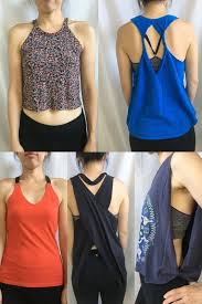 I teach you how to take an old tee using just scissors and turn it into a super cute. No Sew Yoga Tops From Old T Shirt 5 Diy Upcycle Projects Fashion Wanderer