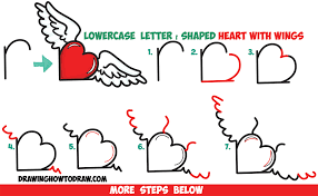 ★learn how to draw the easy, step by step way while having fun and building skills and confidence. How To Draw Heart With Wings From Lowercase Letter R Shapes Easy Step By Step Drawing Tutorial How To Draw Step By Step Drawing Tutorials