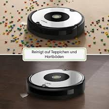 In vielen fällen liegt der durchmesser der geräte bei etwa 30 zentimeter, die höhe bei lediglich circa zehn zentimeter. Irobot Roomba 605 Saugroboter Hohe Reinigungsleistung Reinigt Alle Hartboden Und Teppiche Geeignet Bei Tierhaaren Weiss