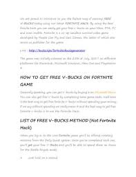 Let me tell you, there is no better website for the fortnite hackers generator. Latest Free V Bucks Generator Hack Flip Book Pages 1 4 Pubhtml5