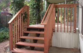 Like deck stair guards, deck stair handrails share the same requirements as for interior stairs, including requirements for a graspable shape and termination in a post or a return. View 39 Stair Design Ideas For Decks