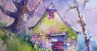 La Maison Du Berger The Shepherd S House Lapices De Acuarela Pinturas Abstractas Pintar Acuarela