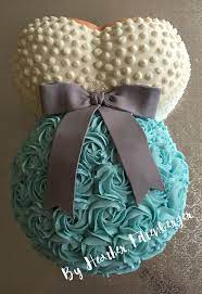 Pregnant Belly Baby Bump Baby Shower Cake Teal White And Silver Baby Shower Cakes Shower Cakes Cake