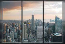 An example of a view is someone thinking foreign cars are superior to american made cars. Fototapete Tapete New York Skyline Window View Bei Europosters Kostenloser Versand