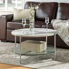 White Faux Marble Chrome Round Coffee Table Chrome Coffee Faux Marble Table White In 2020 Coffee Table Round Coffee Table Modern Living Room Accent Tables