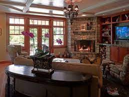 A Beautiful Fireplace With A Burning Fire Can Easily Warm A Room And Create The Per Corner Fireplace Living Room Livingroom Layout Living Room With Fireplace