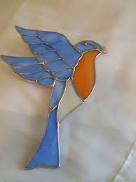 Stained Glass Bluebird Of Happiness Suncatcher Ebay Stained Glass Birds Stained Glass Stained Glass Mosaic