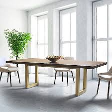 The Emerson Dining Table By Saloom Features A U Shaped Base And Solid Maple Hardwood Top Completed Solid Wood Dining Table Wood Dining Table Dining Table Bases