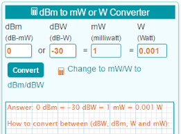 convert 2 7 dbm to watt decibel milliwatt to watt calculator