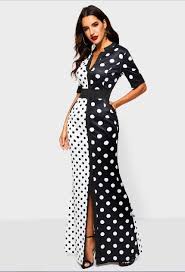 Black And White Polka Dot Bodycon Dress Vintage Polka Dot White Black Printed Retro Bodycon Dress Polka Dot Dress Outfit Retro Dress Black Polka Dot Dress