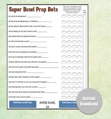 Superbowl Party Game 2020 Football Party Game Prop Bet Game Instant Download Bet The Odds By 31f In 2020 Superbowl Party Games Super Bowl Props Superbowl Party