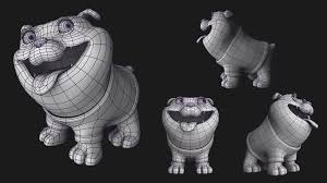Dog Wireframe Blender Character Modeling Character Modeling Wireframe