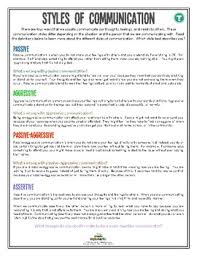 Communication styles chart (distance learning compatible). Styles Of Communication Teen By Mylemarks Teachers Pay Teachers