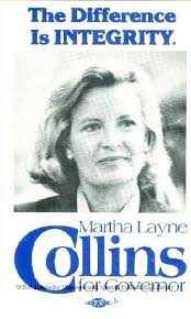 Martha Layne Collins for Governor [political card]