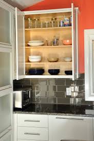 frameless wall cabinet open