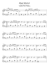 This version was a uk number one hit and won orzabal his second ivor novello award in. Mad Wolrd Gary Jules Tears For Fears Sheet Music For Piano Solo Download And Print In Pdf Or Midi Free Sheet Music For Mad World By Michael Andrews And Gary Jules Musescore Com