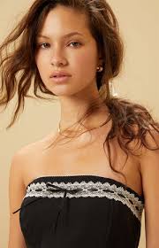 Beverly and Beck Strapless Femme Trim Corset Top